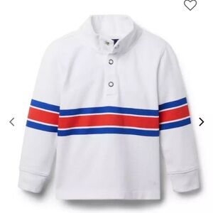 Janie and Jack STRIPE JERSEY MOCK NECK SWEATSHIRT